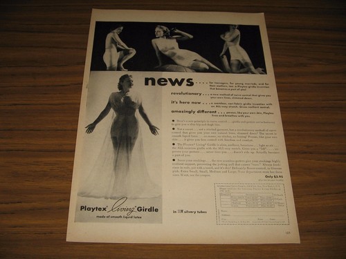 1947 print playtex living - print,